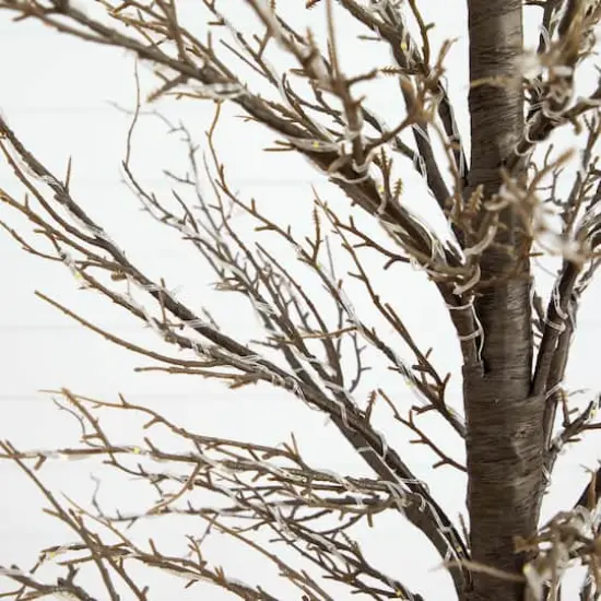 6ft. Pre-Lit Artificial Christmas Twig Tree, Warm White LED Lights {4}