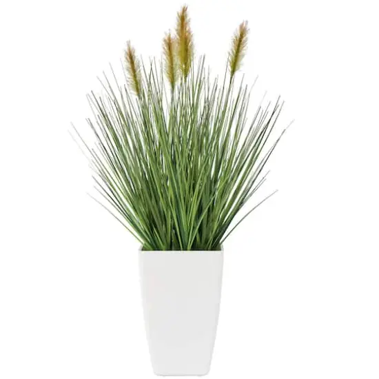 20" Green Foliage Artificial Plant with White Pot {1}