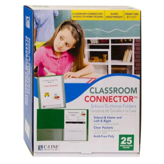 C-Line&reg; Green Classroom Connector&trade; School-To-Home Folders, 25ct. {4}