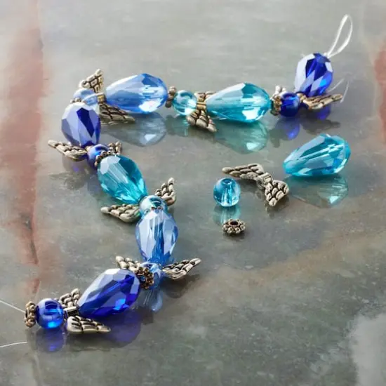 Aqua Mix Glass & Metal Angel Beads by Bead Landing&trade; {3}