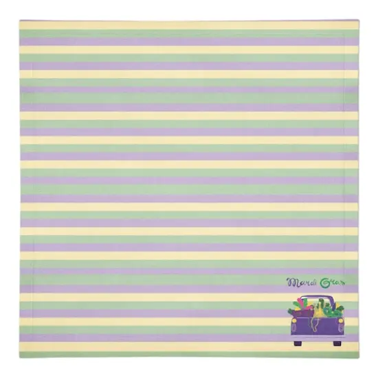 Truck Load Stripes Mardi Gras Cloth Napkin {1}