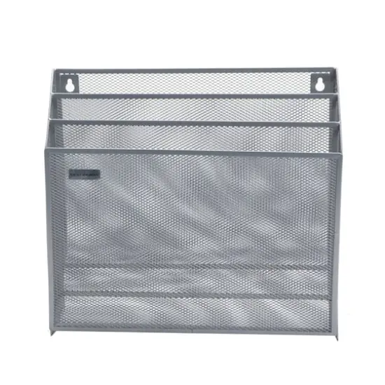 Mind Reader 3-Tier Vertical Mesh Wall File Holder Silver {1}