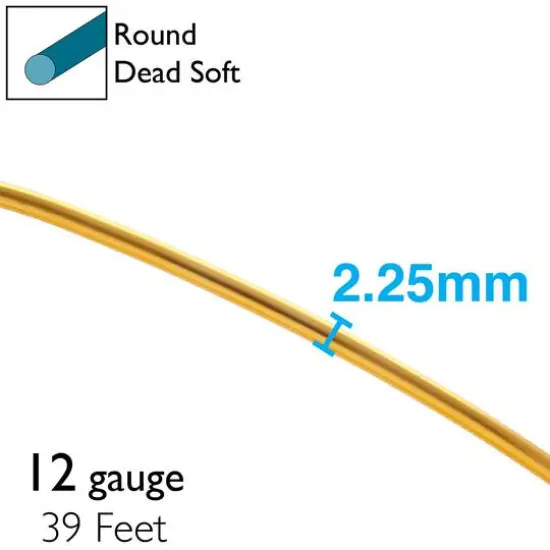 The Beadsmith&reg; 12 Gauge Colored Aluminum Wire Gold {5}