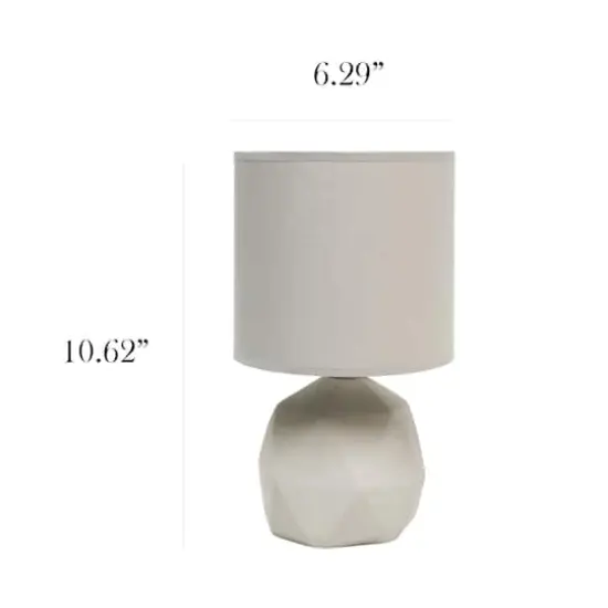 Simple Designs 10.6" Geometric Concrete Lamp Gray {4}