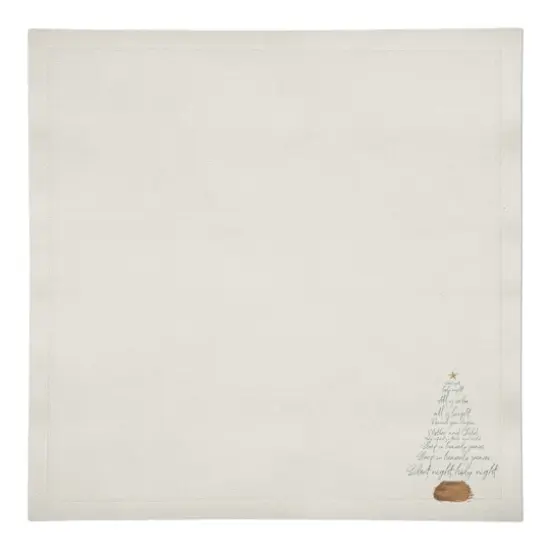 Silent Night Tree 10" x 10" Cotton Twill Napkin {1}