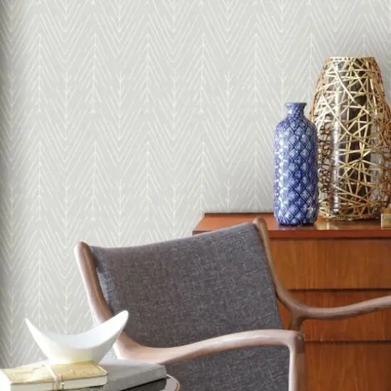 RoomMates Twig Hygge Herringbone Peel & Stick Wallpaper Gray and White {7}