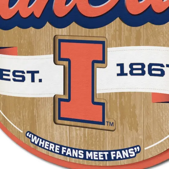 NCAA Fan Cave Sign Illinois Fighting Illini {6}