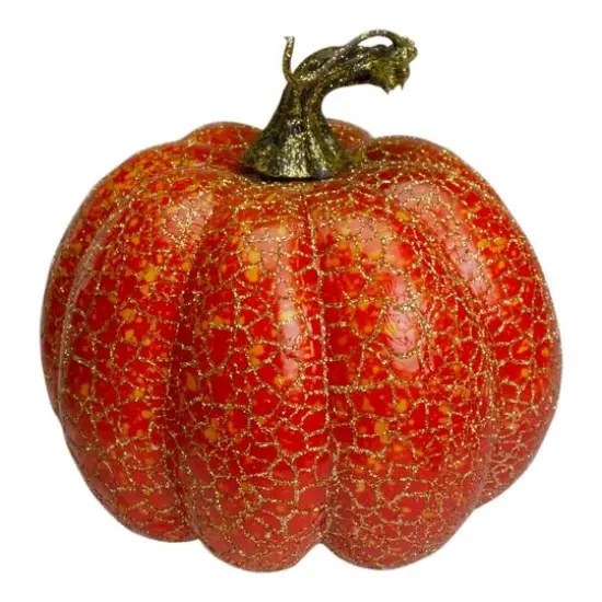 5" Orange & Cream Artificial Fall Harvest Pumpkin Set {3}