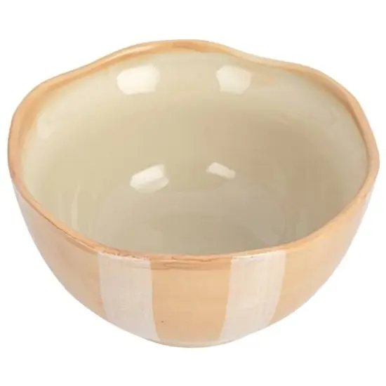 Hello Honey&reg; 5" Brown & White Striped Hand-Painted Stoneware Bowl, 3ct. {5}