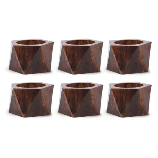 DII&reg; Wood Triangle Napkin Rings, 6ct. {1}
