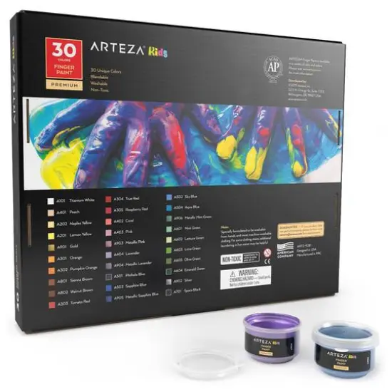Arteza&reg; Finger Paint 30 Color Set {5}