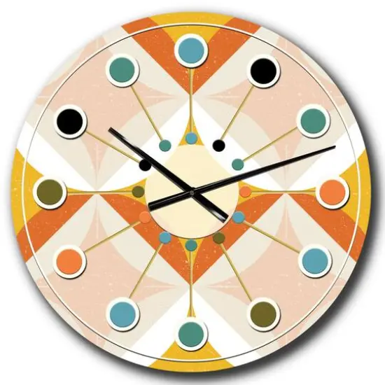 Designart 'Retro Abstract Design Xii Mid-Century Modern Wall Clock {1}