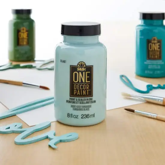 FolkArt&reg; One D&eacute;cor Paint&trade;, 8oz. Iced Turquoise {3}