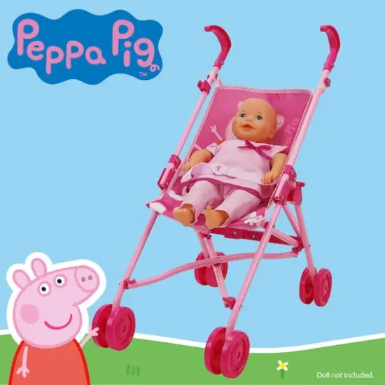 509 Crew Peppa Pig&trade; Pink and White Dots Doll Umbrella Stroller {5}