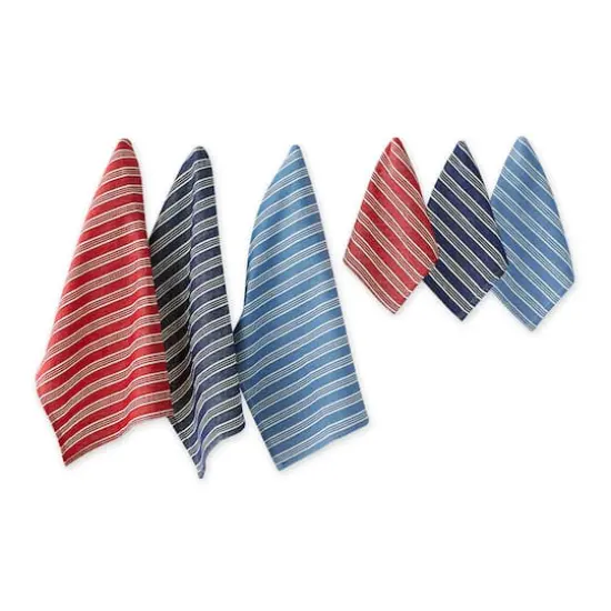 Starboard Stripe Heavyweight Dishtowel & Dishcloth (Set of 6) {1}