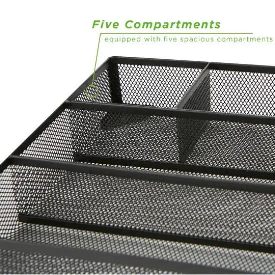 Mind Reader 11.75" Black 2-Piece Mesh Deep Drawer Organizer {9}