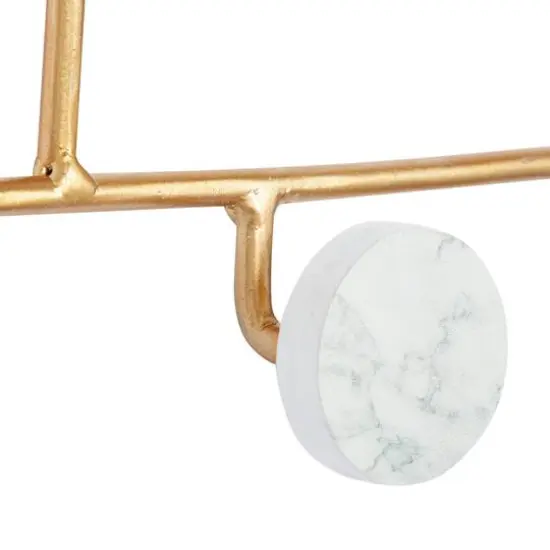 Gold Wood Glam Wall Hook, 7" x 24" x 2" {4}