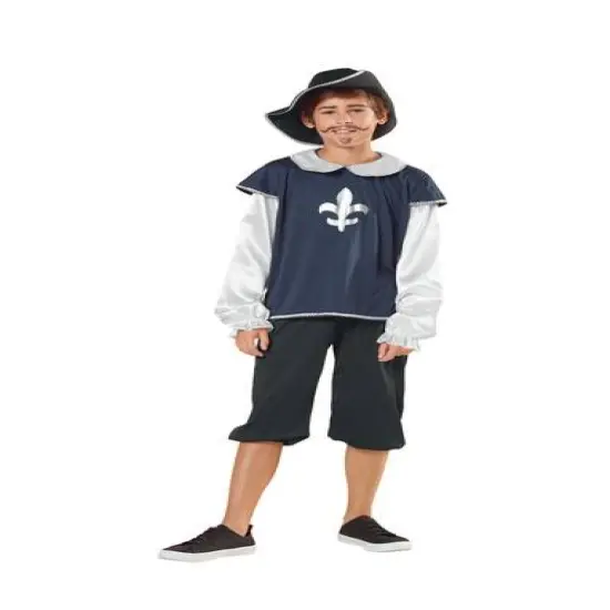 Large Blue & White Musketeer Boy's Costume {1}