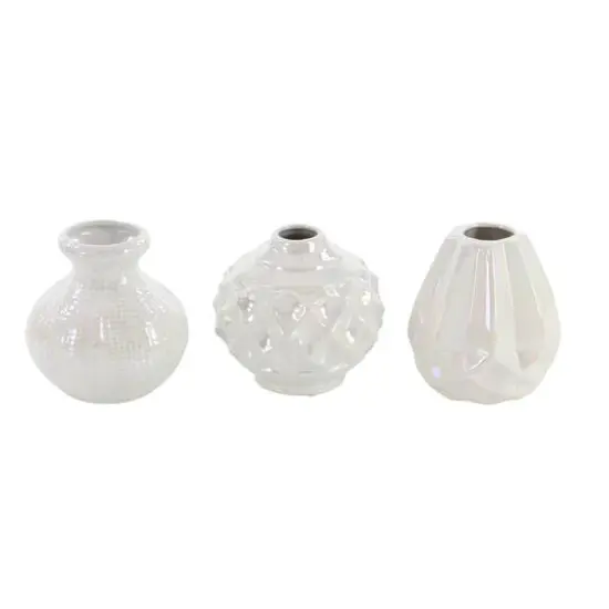 CosmoLiving by Cosmopolitan Cream Stoneware Glam Vase Set {3}