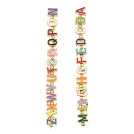 Gold Mixed Enamel Metal Alphabet Beads by Bead Landing&trade; {4}
