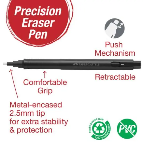 Faber-Castell Precision Eraser Pen & Refill Set {3}