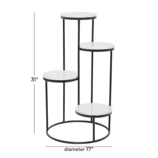 White Iron Modern Plantstand, 31" x 17" x 17" {8}