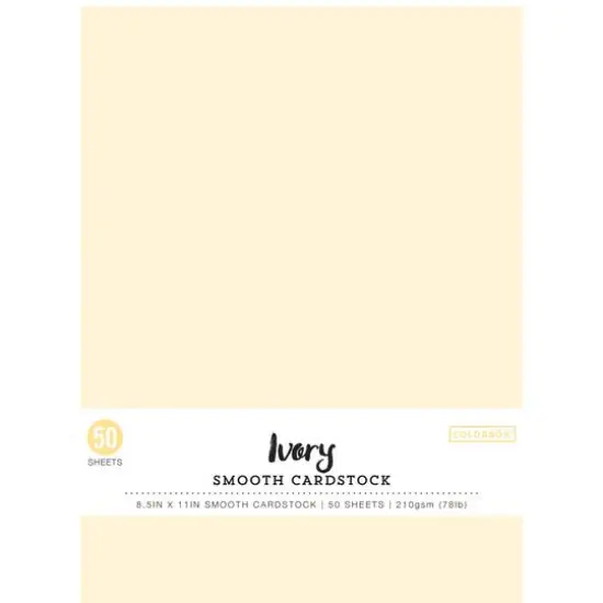 Colorbok&reg; Ivory 8.5" x 11" Smooth Cardstock, 50 Sheets {1}