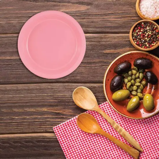 JAM Paper 7" Plastic Party Plates, 20ct. Baby Pink {5}