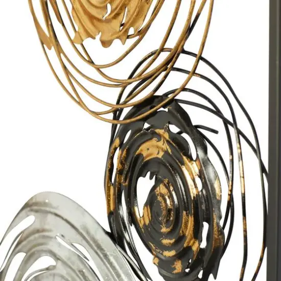 36" Black, Gold & Silver Metal Contemporary Wall D&eacute;cor Set, 2ct. {8}