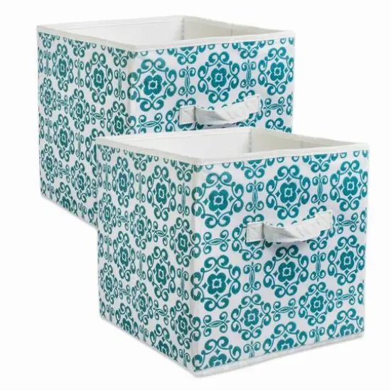 DII® 11" Nonwoven Polyester Scroll Storage Cubes, 2ct. Nautical Blue {2}
