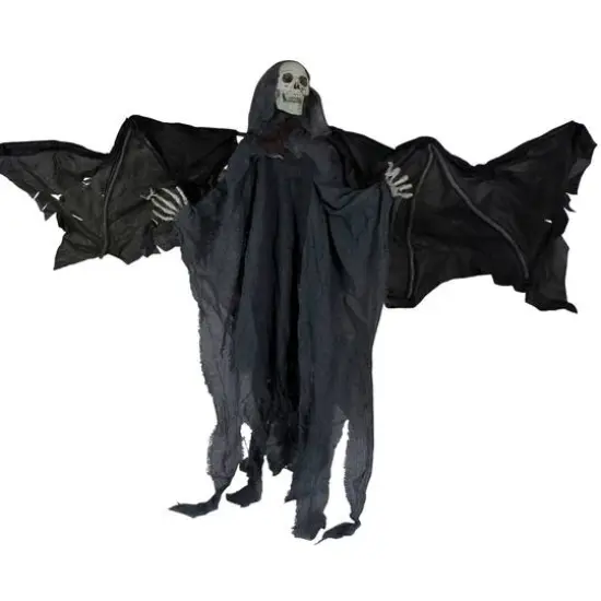 50" LED Lighted & Animated Winged Grim Reaper Halloween Decoration {1}