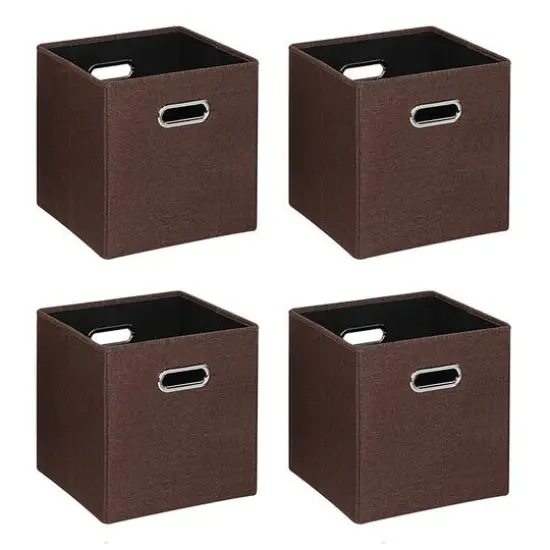 SunnyPoint 13" Storage Bin, 4ct. Light Brown {1}
