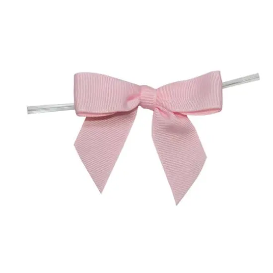 JAM Paper 2.5" Grosgrain Twist Tie Bows, 100ct. Light Pink {1}
