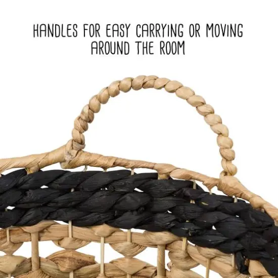 Honey Can Do Black & Brown Round Woven Decorative Nesting Basket Set {5}