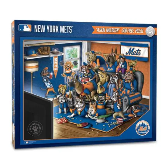 MLB Purebred Fans A Real Nailbiter 500 Piece Puzzle New York Mets {1}
