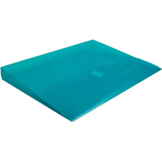 JAM Paper 9.5" x 11.5" Hook & Loop Closure 3-Hole Punch Plastic Envelopes, 12ct. Teal {6}