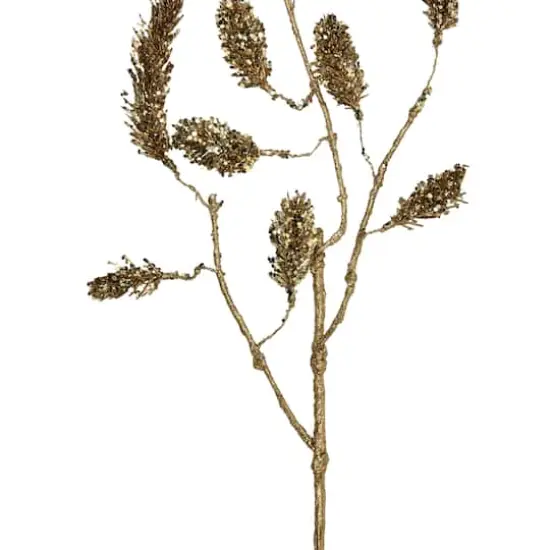 Gold Glittered Pine Hanging Christmas Spray {4}