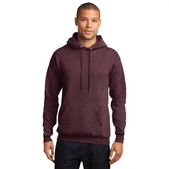 Port & Company&reg; Heathered Colors Core Fleece Pullover Hooded Sweatshirt Heather Athletic Maroon {4}