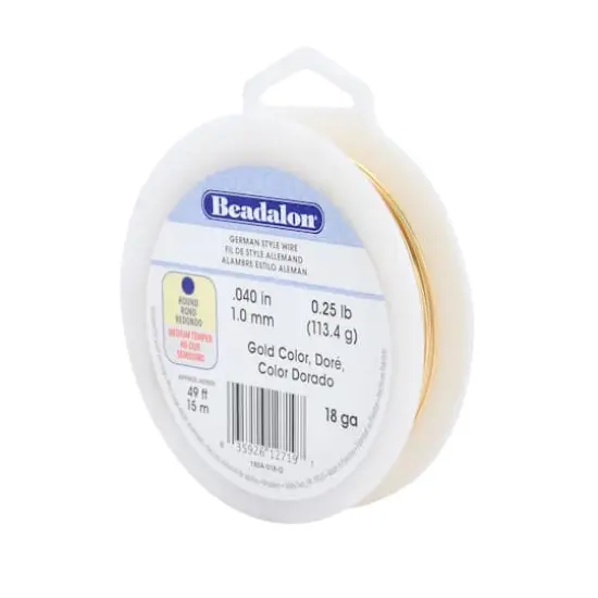 Beadalon&reg; 18 Gauge Gold Round German Style Wire {1}