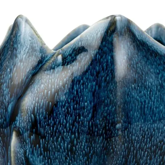 Hello Honey&reg; 7" Blue Reactive Glaze Scalloped Edge Stoneware Planter {6}