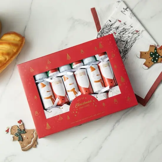 Glitzhome&reg; 10" Christmas Santa & Snowman Party Cracker with Gift Contents, 8ct. {4}