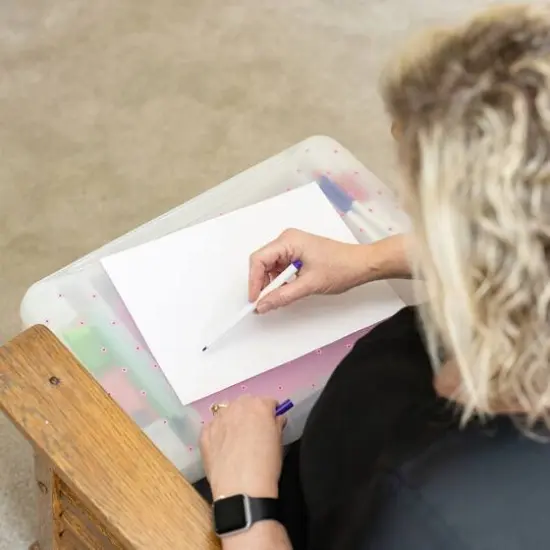 Everything Mary Pink Floral Plastic Lap Desk {8}