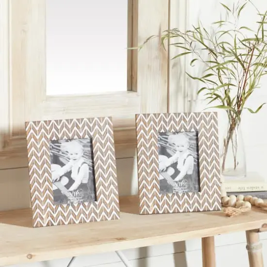 2 Pack Brown & White Modern 9" x 10" Frame {7}