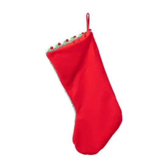 Glitzhome&reg; 21"L Hooked Christmas Dinosaur Stocking {7}