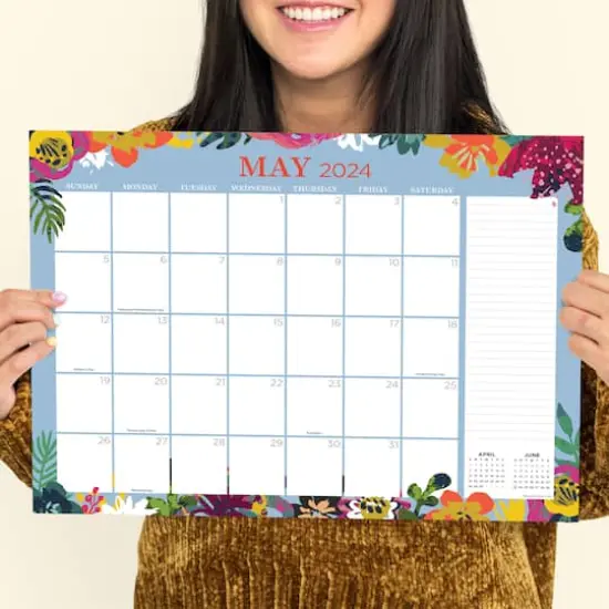 TF Publishing 2024 Floral Medium Desk Pad Monthly Blotter Calendar {6}