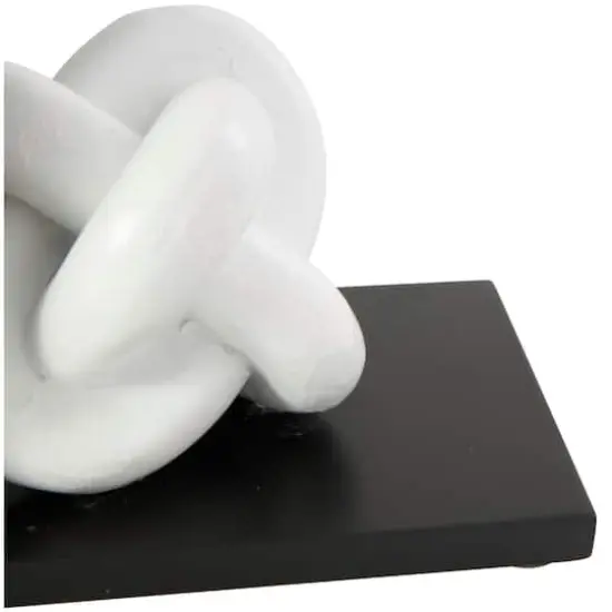 7" White MDF Knot Bookends with Black Stands Set {6}