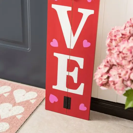 Glitzhome&reg; 42" Valentine's Wooden "LOVE" House-shaped Porch D&eacute;cor {6}