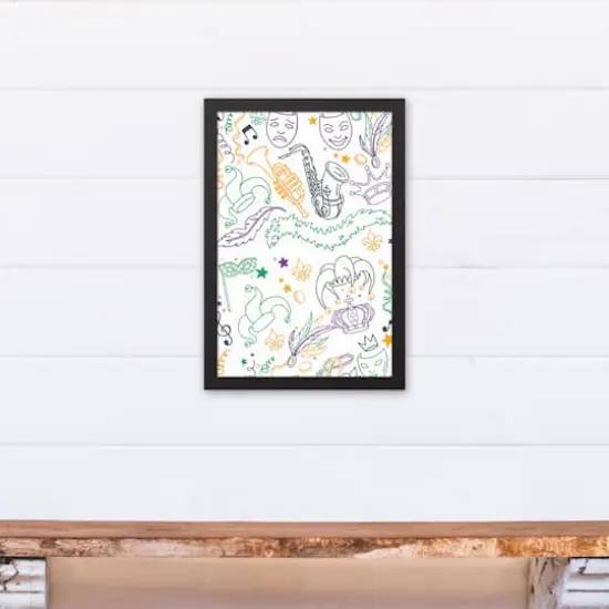 Mardi Gras Things Black Floating Framed Canvas {4}