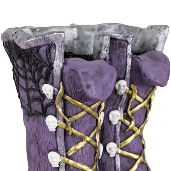 15" Purple Witch's Boots Ceramic Halloween Decoration {7}
