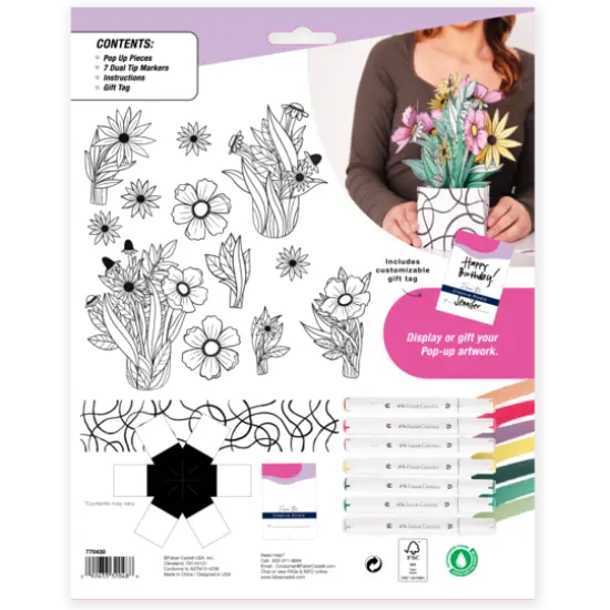 Faber-Castell&reg; Pop Up Coloring Wildflower Bunch Bouquet Kit {8}